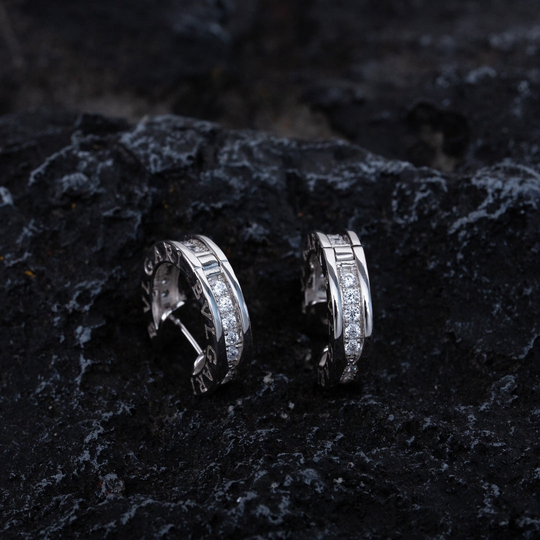 [baslovejewels]ZERO 1 MINI SILVER DIAMOND EARRINGS