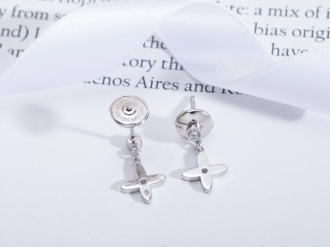 [baslovejewels]VIDYLLE SILVER DIAMOND MINI DROP EARRINGS