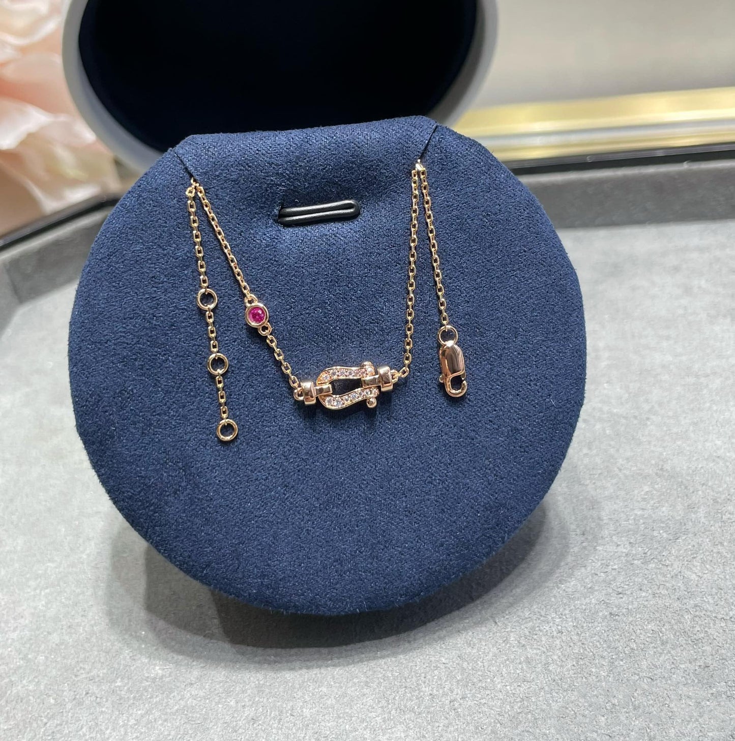 [baslovejewels]FORCE 10 DIAMOND CHAIN LINK PINK GOLD BRACELET