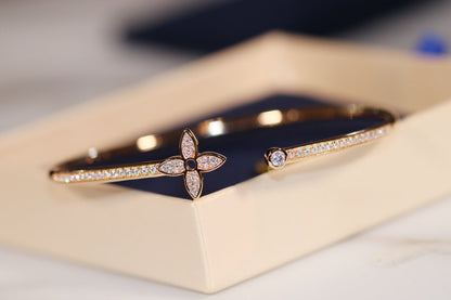 [baslovejewels]IDYLLE GOLD OPEN BRACELET DIAMOND PAVED