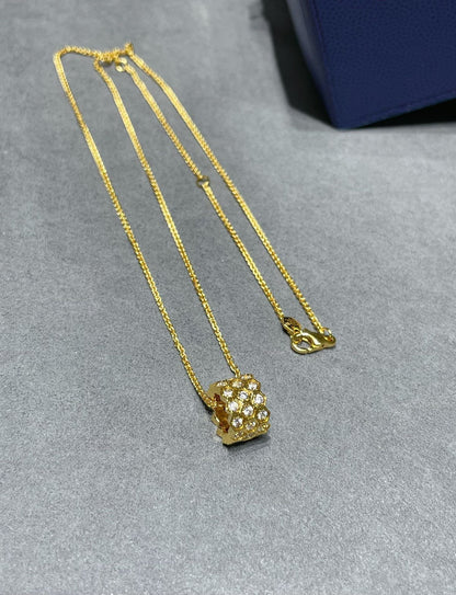 [baslovejewels]BEE LOVE DIAMOND PAVED 3 ROW NECKLACE