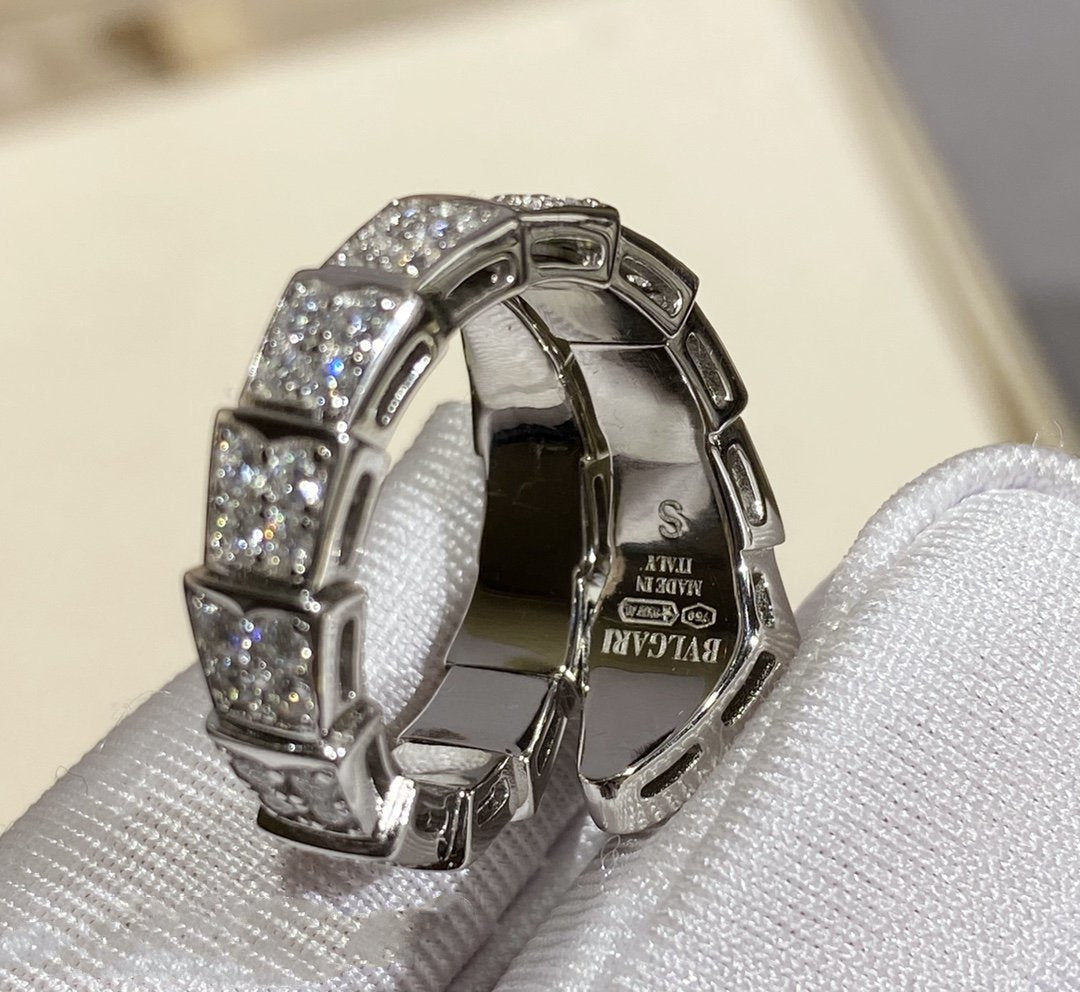 [baslovejewels]SERPENTI RING SILVER DIAMOND PAVED