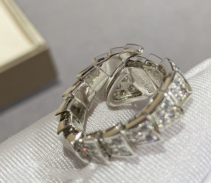 [baslovejewels]SERPENTI LARGE RING SILVER DIAMOND PAVED
