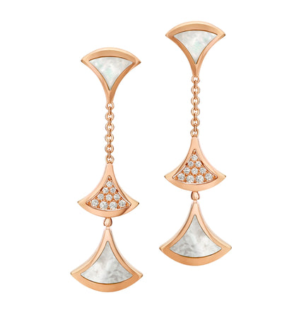 [baslovejewels]DREAM EARRINGS 3 MOTIFS DIAMOND MOP PINK GOLD