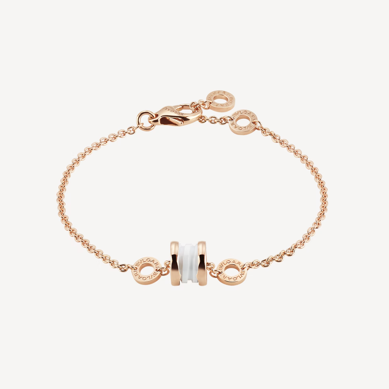 [baslovejewels]ZERO 1 SOFT PINK GOLD AND WHITE CERAMIC BRACELET