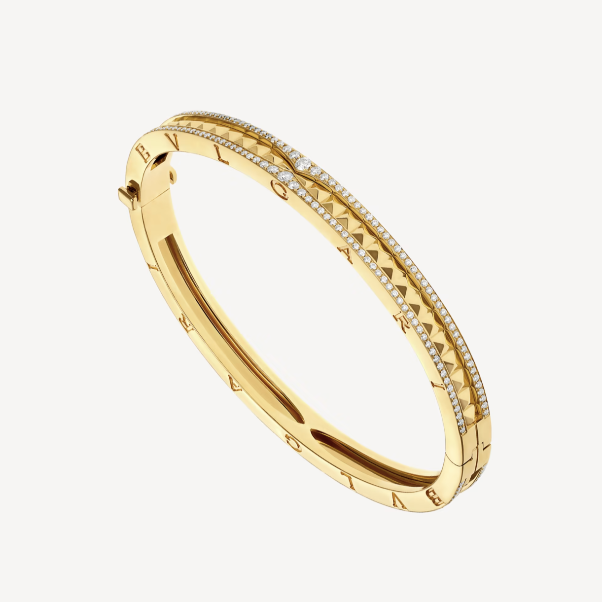 [baslovejewels]ZERO 1 SPIRAL AND PAVED DIAMOND GOLD BRACELET