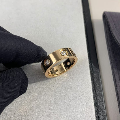 [baslovejewels]LOVE RING 5.5MM 6 DIAMONDS PINK GOLD