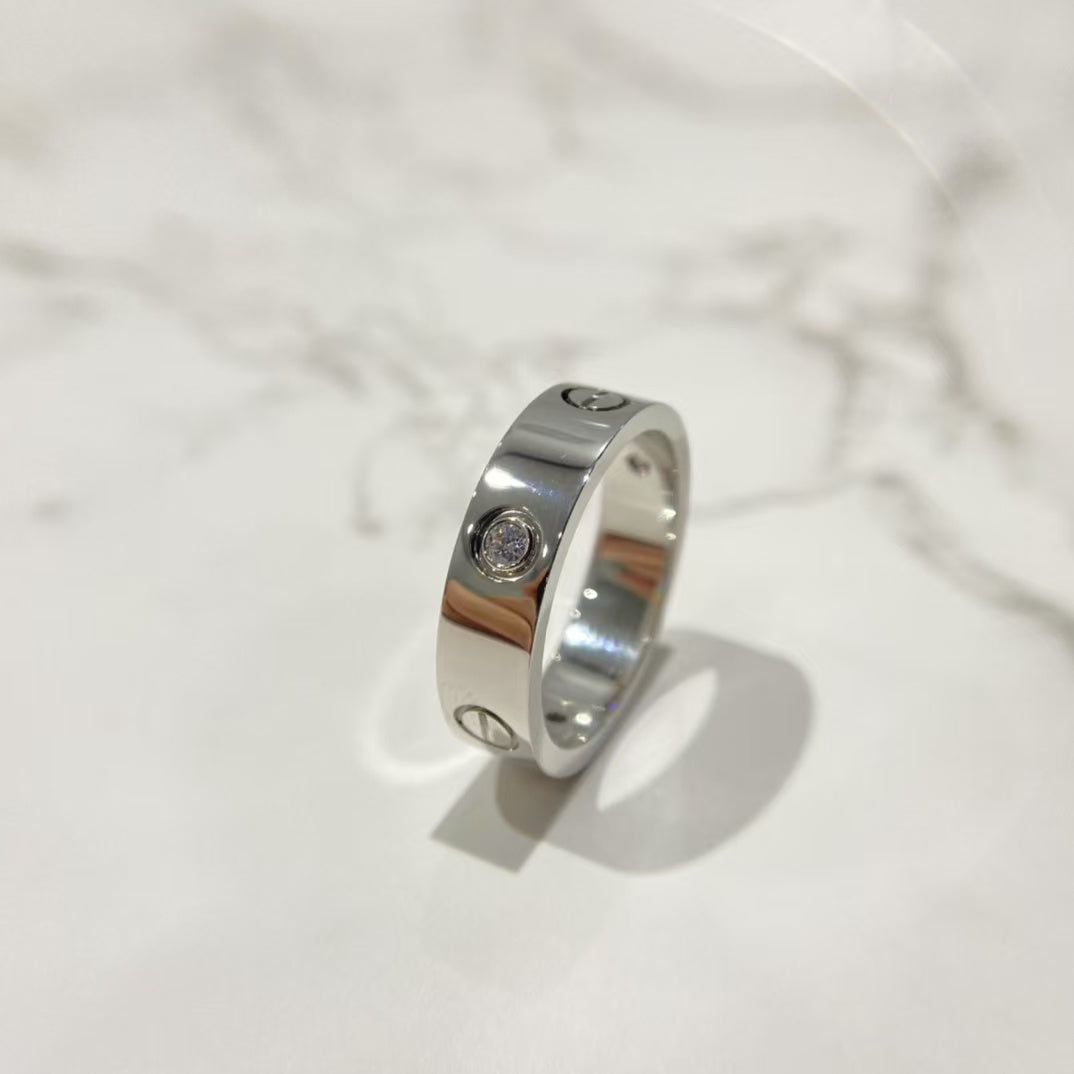 [baslovejewels]LOVE RING 5.5MM 3 DIAMONDS SILVER
