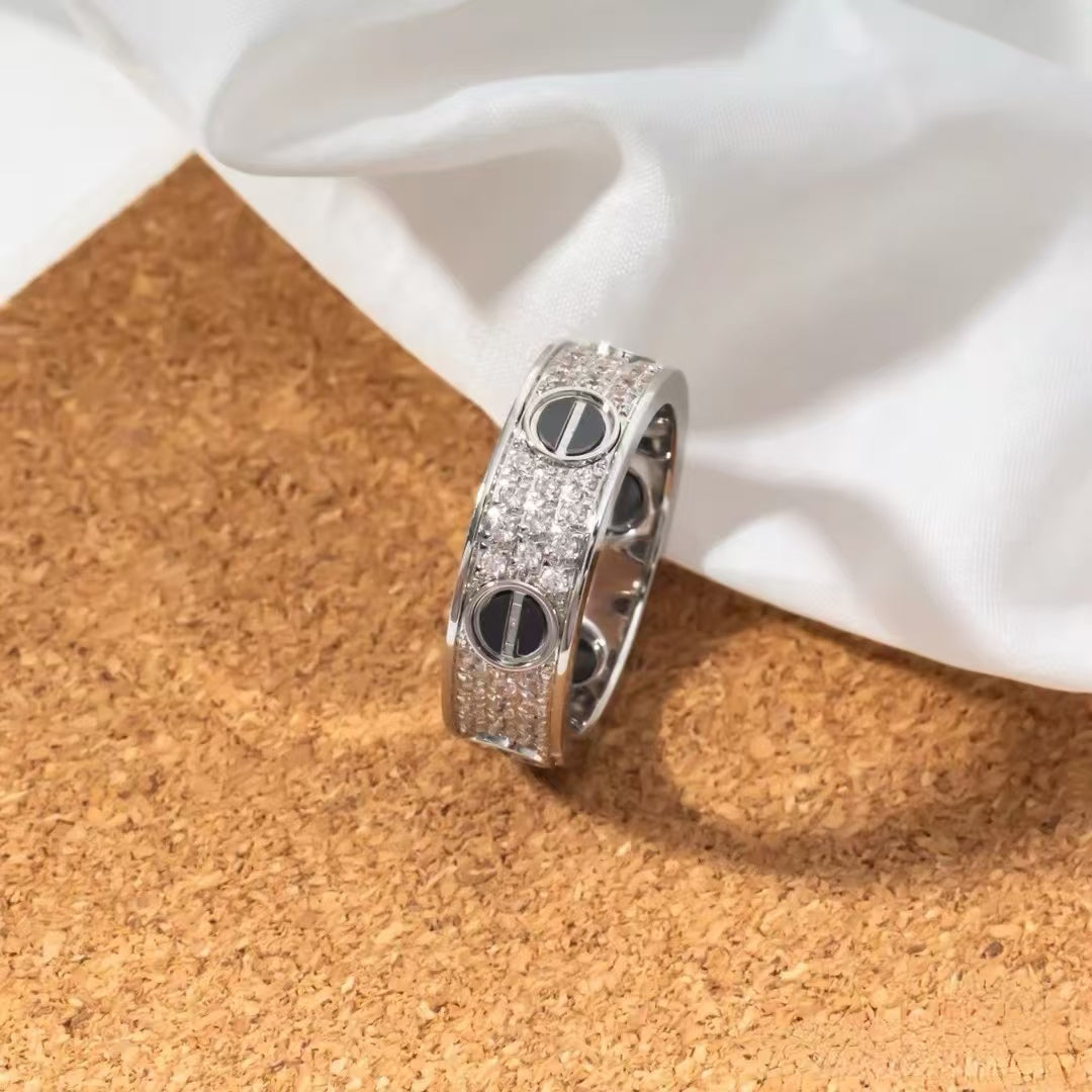 [baslovejewels]LOVE RING 5.5MM DIAMONDS PAVED CERAMIC