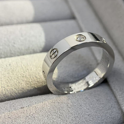 [baslovejewels]LOVE RING 4MM 1 DIAMOND SILVER