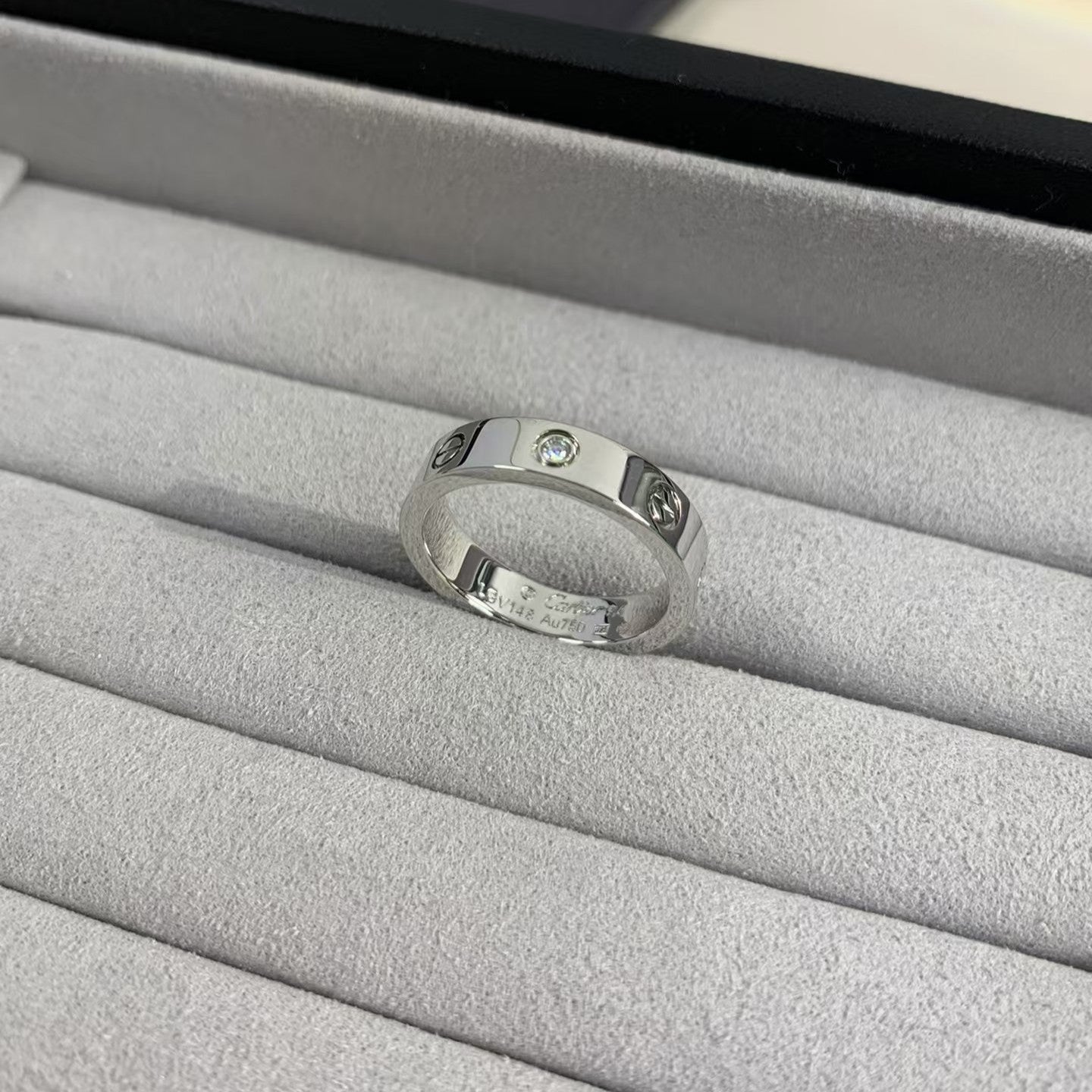 [baslovejewels]LOVE RING 4MM 1 DIAMOND SILVER