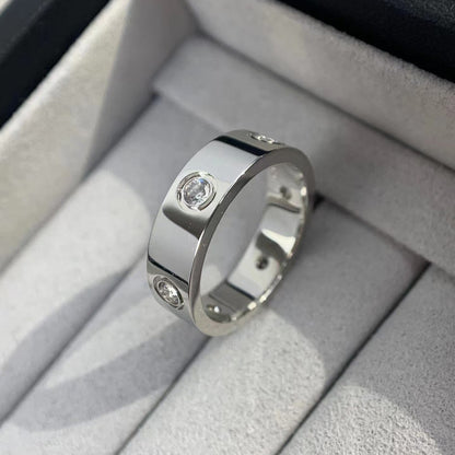 [baslovejewels]LOVE RING 5.5MM 6 DIAMONDS SILVER