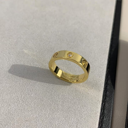 [baslovejewels]LOVE RING 4MM 1 DIAMOND GOLD