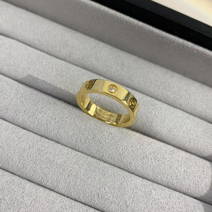 [baslovejewels]LOVE RING 4MM 1 DIAMOND GOLD