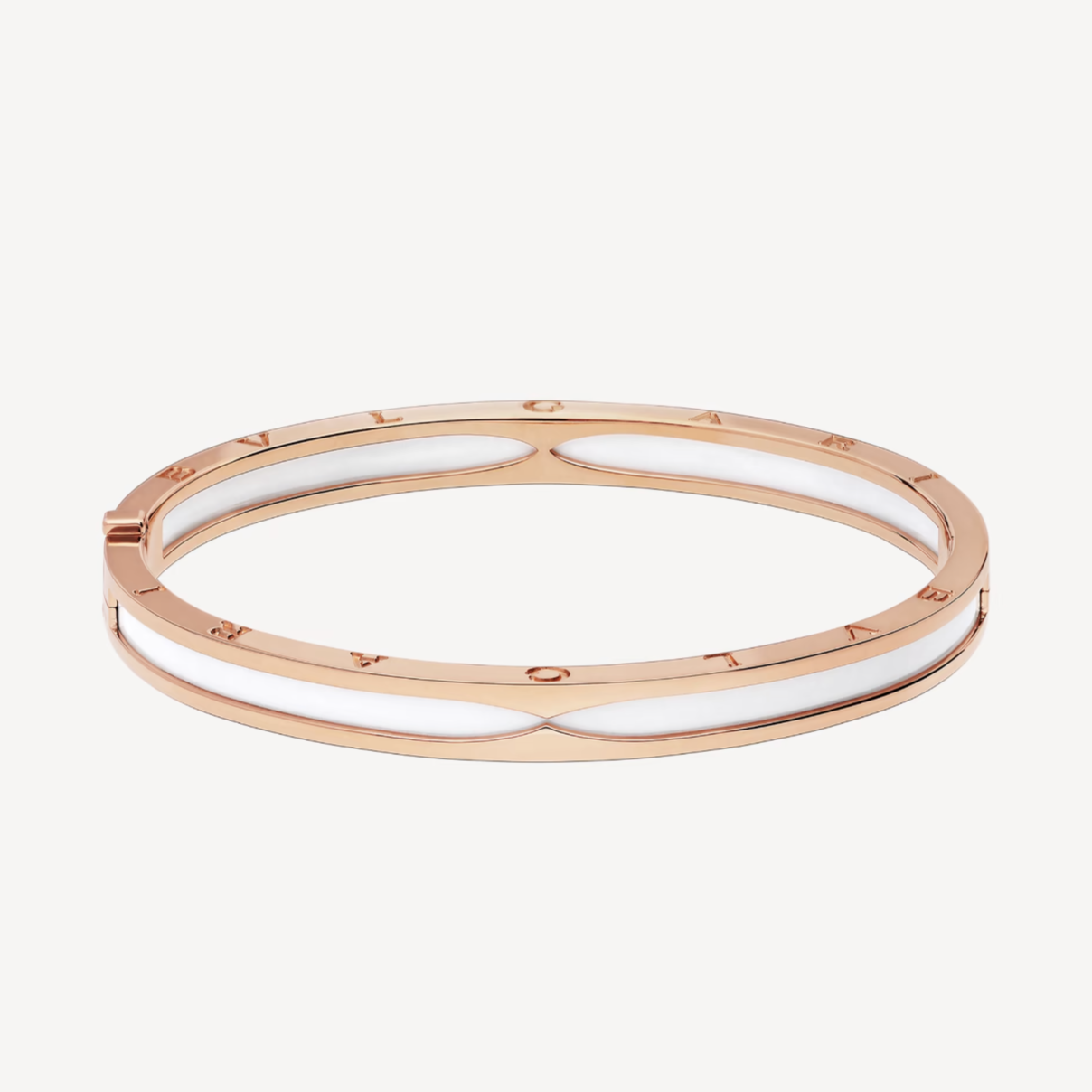 [baslovejewels]ZERO 1 PINK GOLD WITH WHITE CERAMIC BRACELET