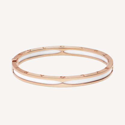 [baslovejewels]ZERO 1 PINK GOLD WITH WHITE CERAMIC BRACELET