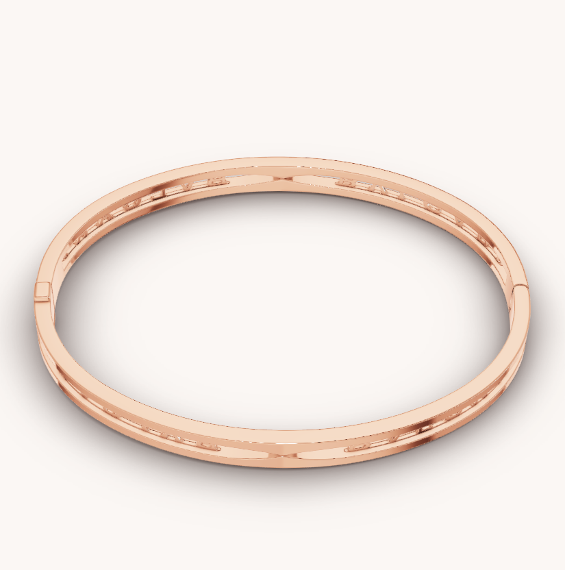 [baslovejewels]ZERO 1 SPIRAL LOGO PINK GOLD BRACELET