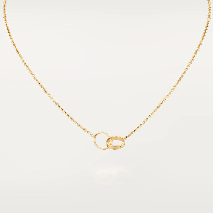 [baslovejewels]LOVE NECKLACE DOUBLE RING GOLD
