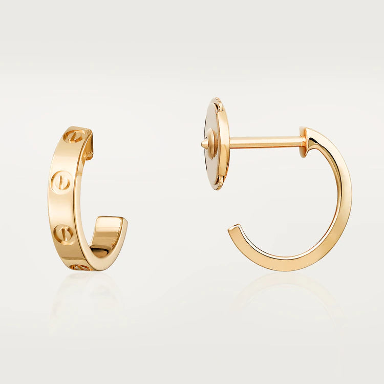 [baslovejewels]LOVE EARRINGS 2.65MM PINK GOLD
