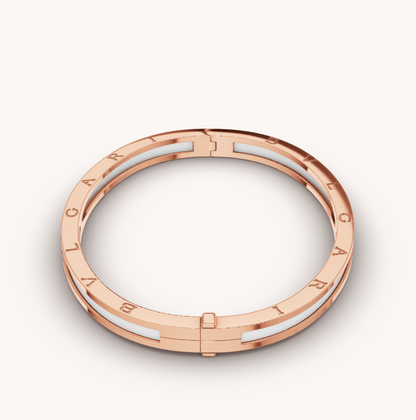 [baslovejewels]ZERO 1 PINK GOLD WITH WHITE CERAMIC BRACELET