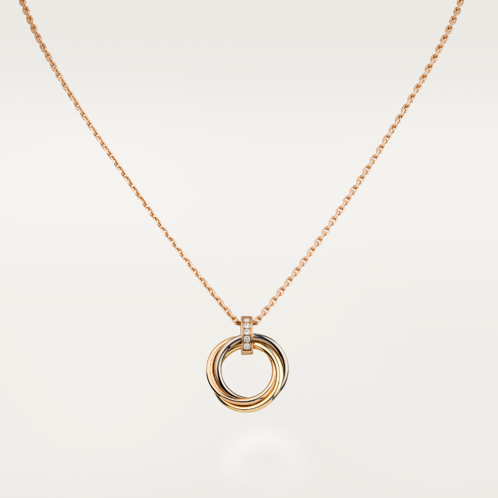 [baslovejewels]TRINITY NECKLACE GOLD  DIAMONDS