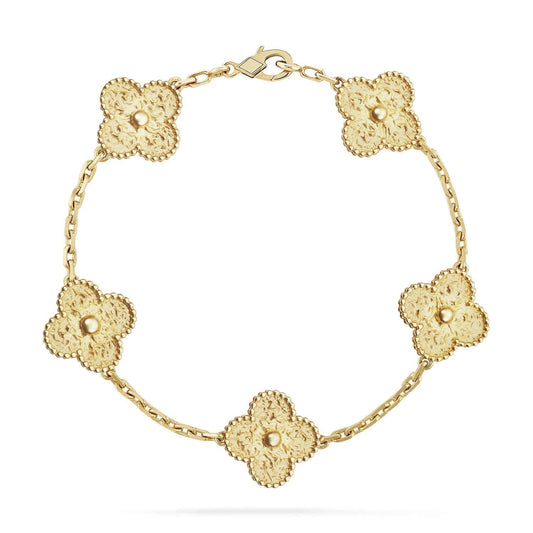 [baslovejewels]CLOVER 5 MOTIFS BRONZING BRACELET