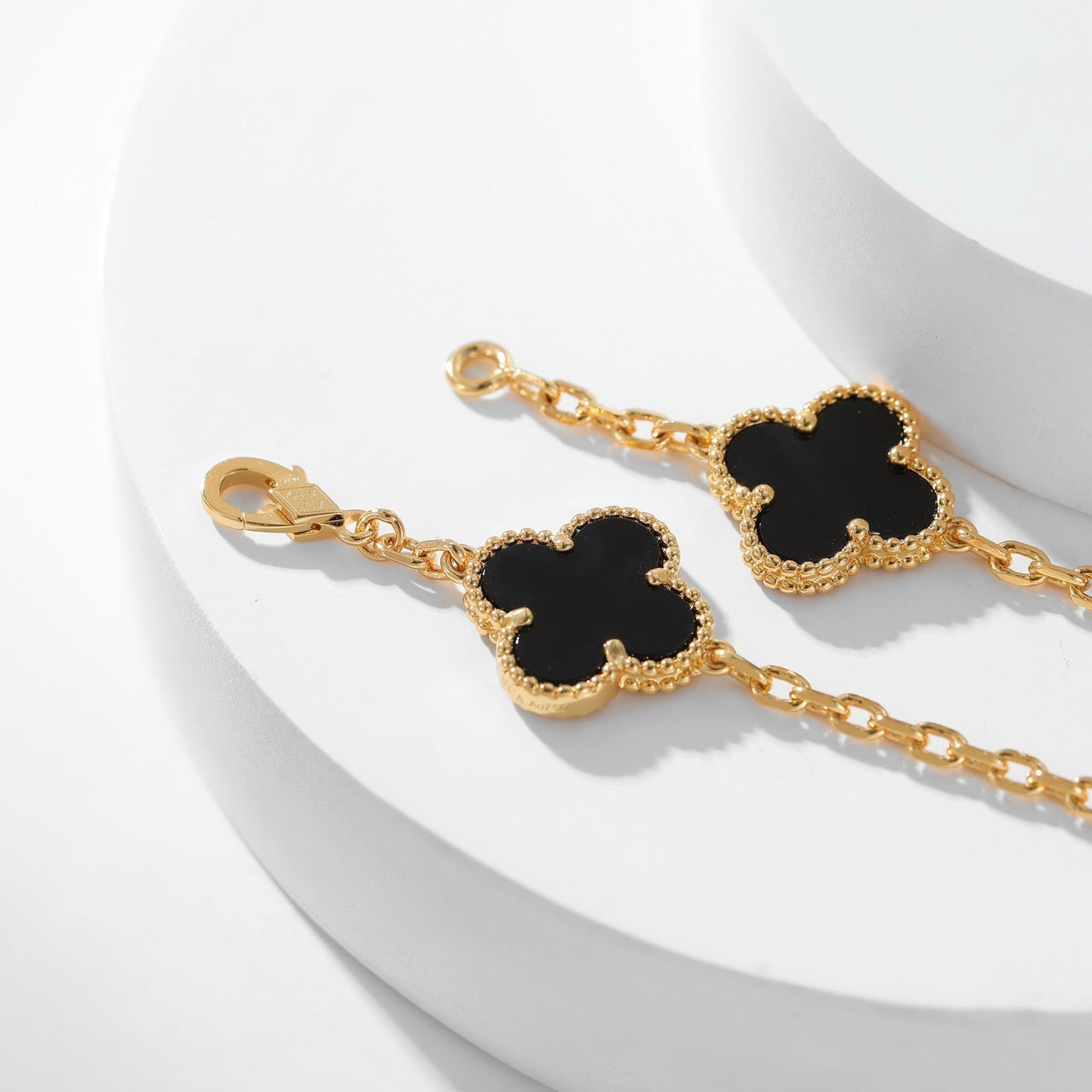 [baslovejewels]CLOVER 10 MOTIFS ONYX NECKLACE