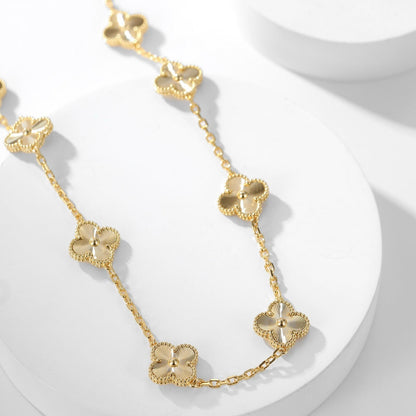 [baslovejewels]CLOVER 10 MOTIFS LASER NECKLACE