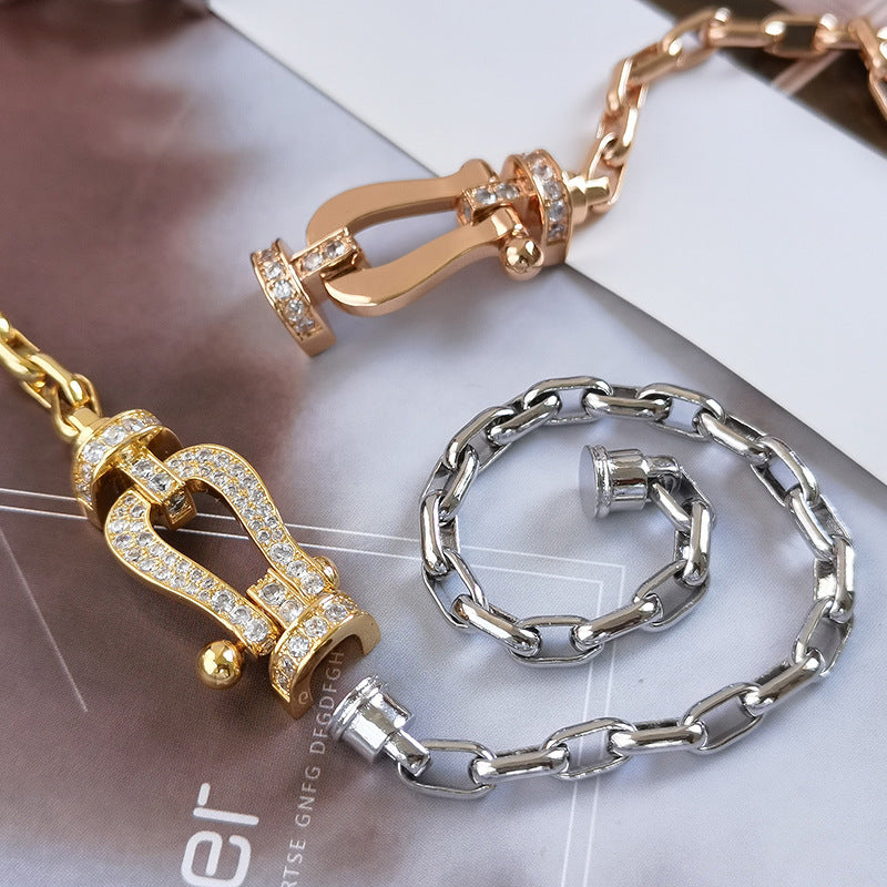 [baslovejewels]FORCE LARGE HORSESHOE CLASP  METAL BRACELET