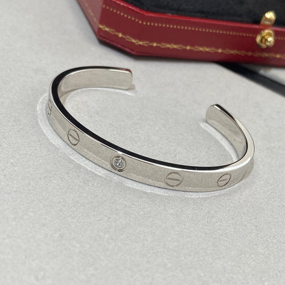 [baslovejewels]LOVE BRACELET 6.1MM 1 DIAMOND OPEN CUFF