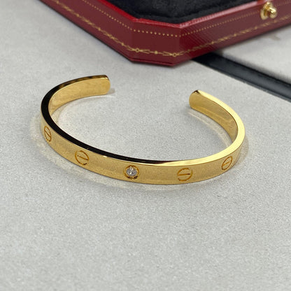 [baslovejewels]LOVE BRACELET 6.1MM 1 DIAMOND OPEN CUFF