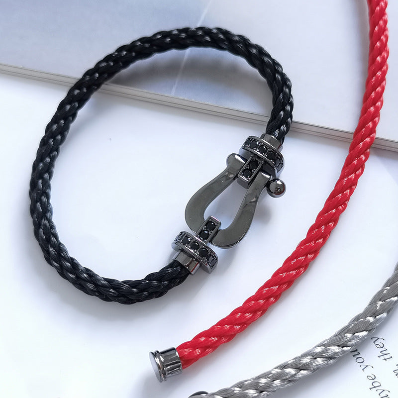 [baslovejewels]FORCE LARGE SERIES HORSESHOE BLACK SAMURAI BRACELET
