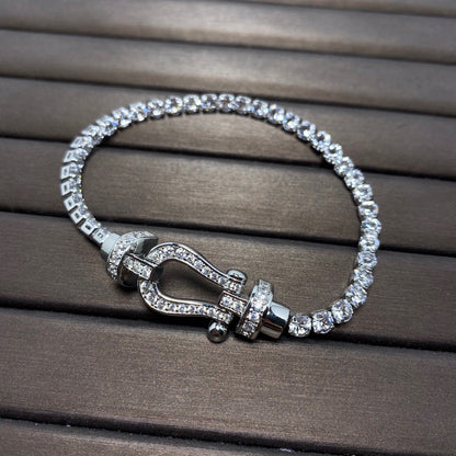 [baslovejewels]FORCE  HORSESHOE  DIAMOND TENNIS BRACELET