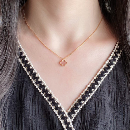 [basloveJW]CLOVER 9.5MM PINK MOTHER-OF-PEARL NECKLACE