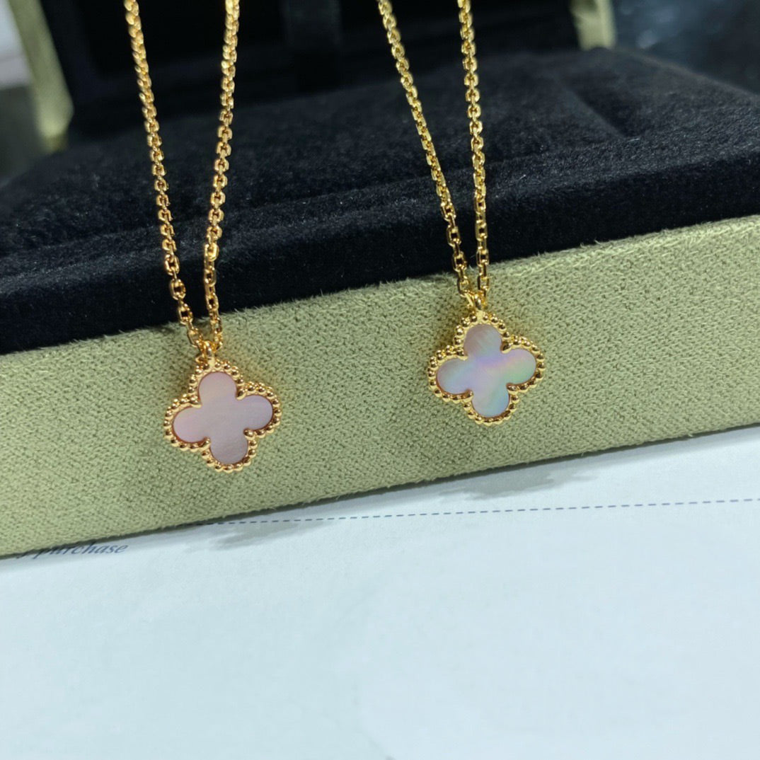 [basloveJW]CLOVER 9.5MM PINK MOTHER-OF-PEARL NECKLACE