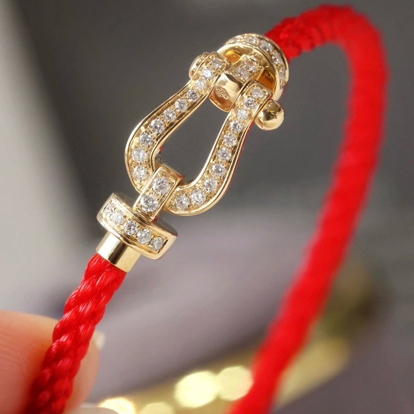 [baslovejewels]FORCE LARGE HORSESHOE FULL DIAMOND BRACELET GOLD