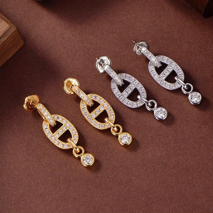 [baslovejewels]HM CHAINE DIAMOND EARRINGS