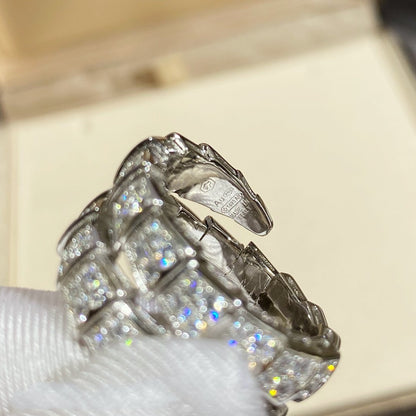 [baslovejewels]SERPENTI DOUBLE RING SILVER DIAMOND PAVED