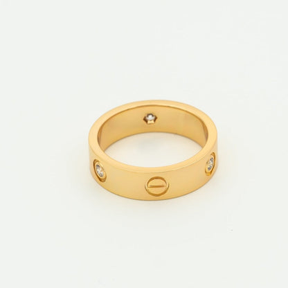 [baslovejewels]LOVE RING 5.5MM 3 DIAMONDS PINK GOLD