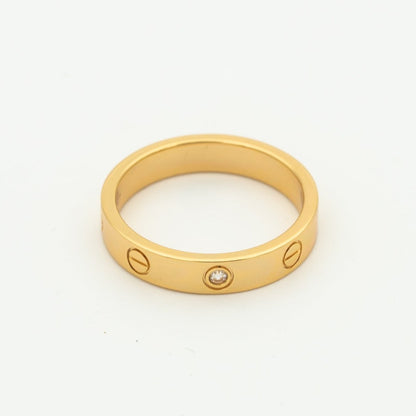 [baslovejewels]LOVE RING 4MM 1 DIAMOND PINK GOLD