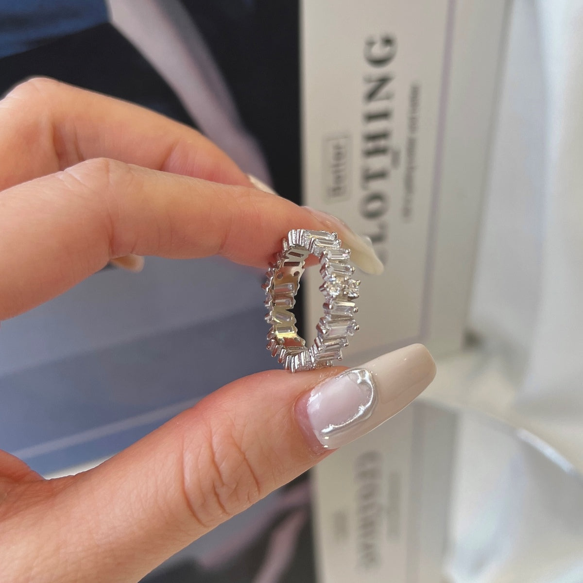 [baslovejewels]Delicate Multi Shape Tennis Ring