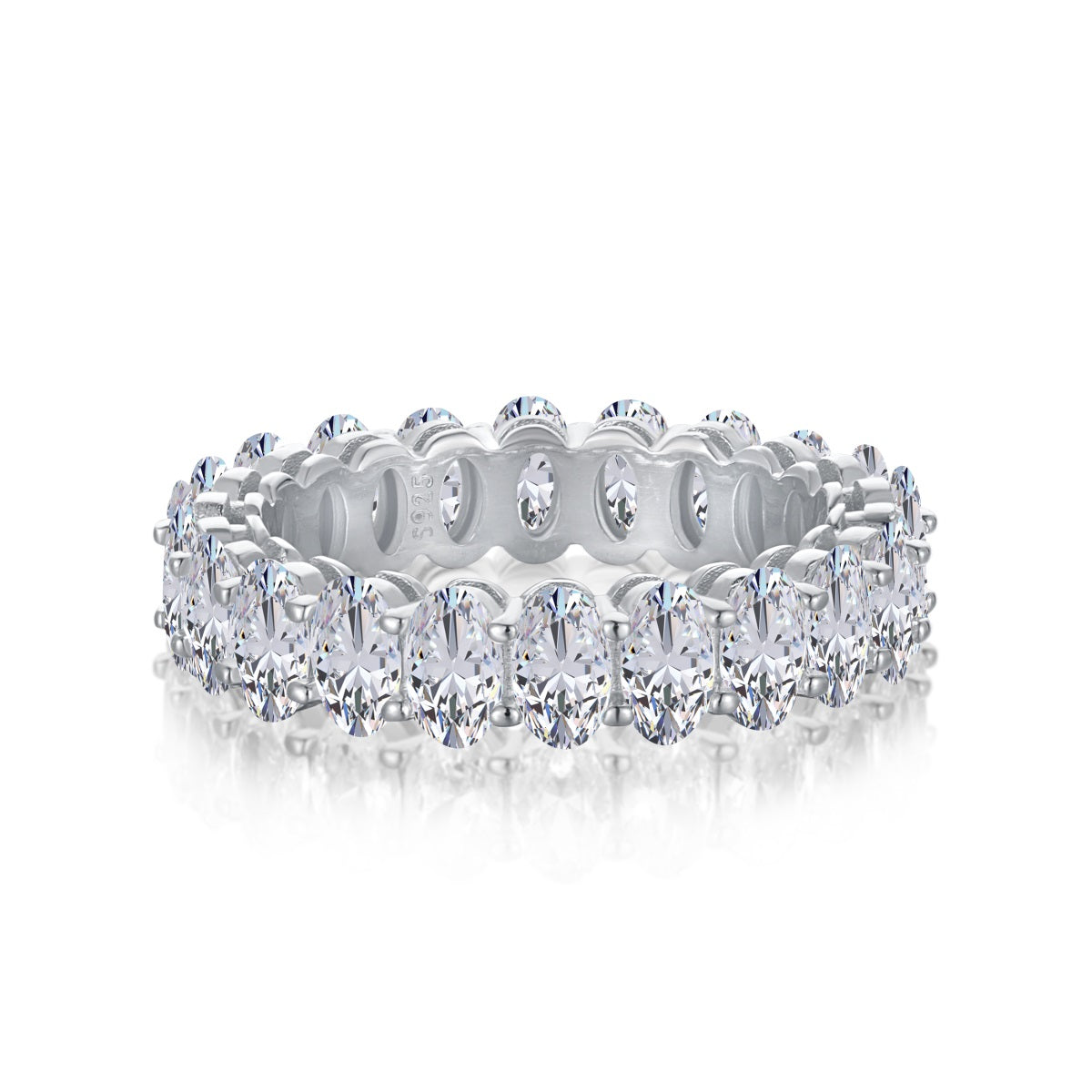 [baslovejewels]Ornate Oval Cut Tennis Ring