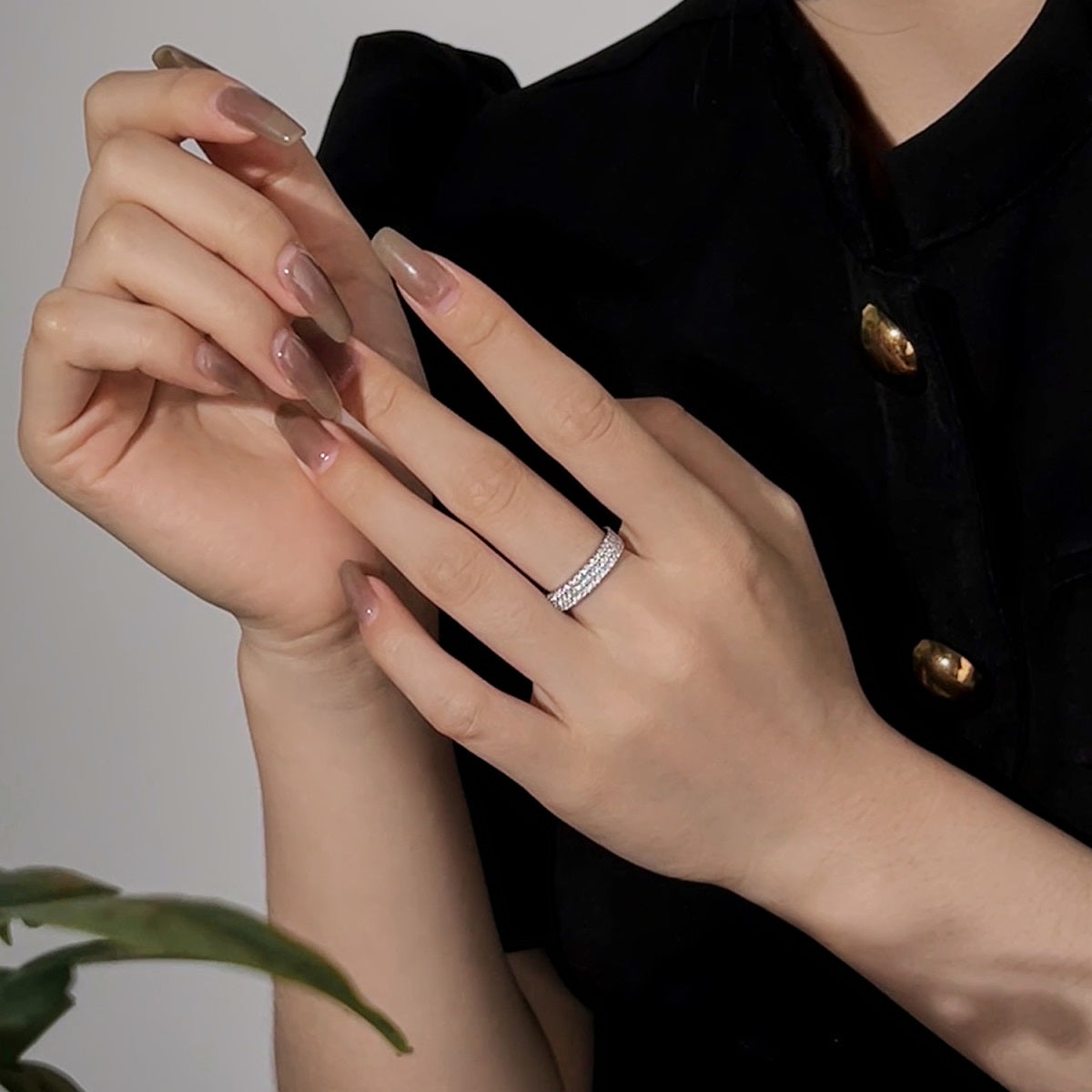 [baslovejewels]Dainty Round Cut Tennis Ring