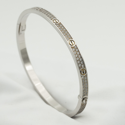 [baslovejewels]LOVE BRACELET 3.65MM DIAMOND-PAVED SILVER