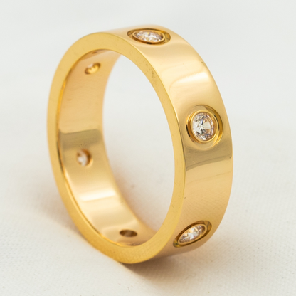 [baslovejewels]LOVE RING 5.5MM 6 DIAMONDS PINK GOLD