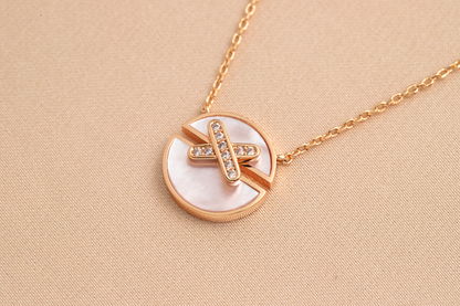 [baslovejewels]JEUX DE PINK GOLD DIAMOND NECKLACE