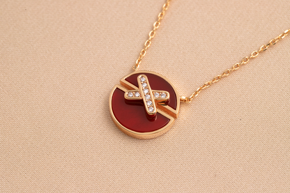 [baslovejewels]JEUX DE PINK GOLD DIAMOND NECKLACE