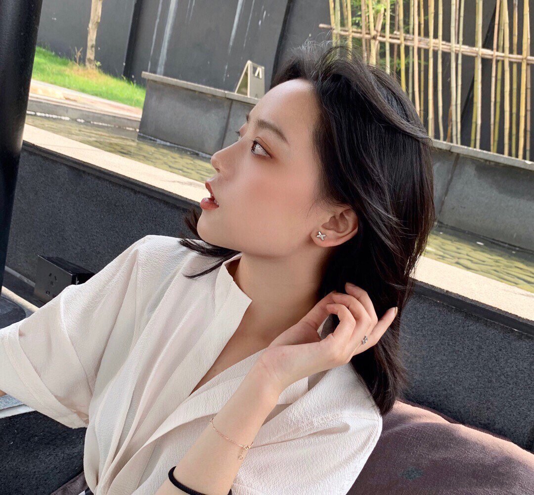 [baslovejewels]JEUX DE WHITE MOP ROSE GOLD DIAMOND EARRINGS