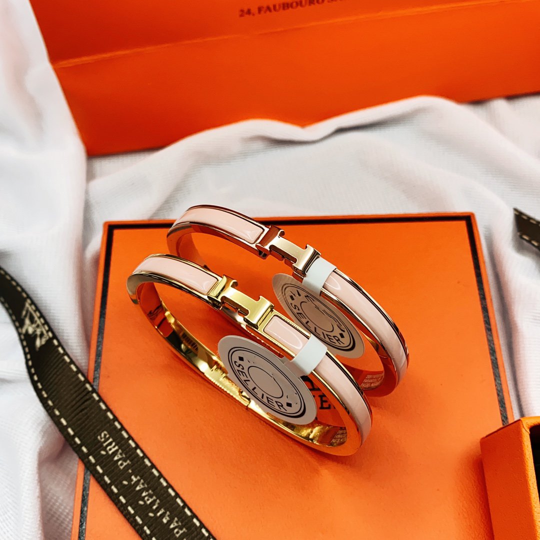 [baslovejewels]CLASSIC HM CLIC  PINK 8MM ENAMEL BRACELET