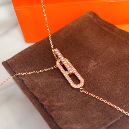 [baslovejewels]HM NECKLACE PLATINUM ROSE GOLD DIAMOND